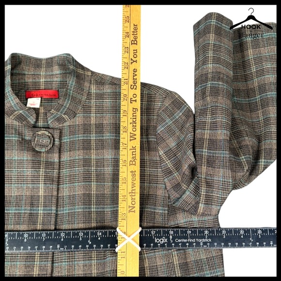 Tapemeasure Plaid Swing Jacket Flared Midi Skirt Suit Set 10 Academia Brown 40s - Picture 12 of 16